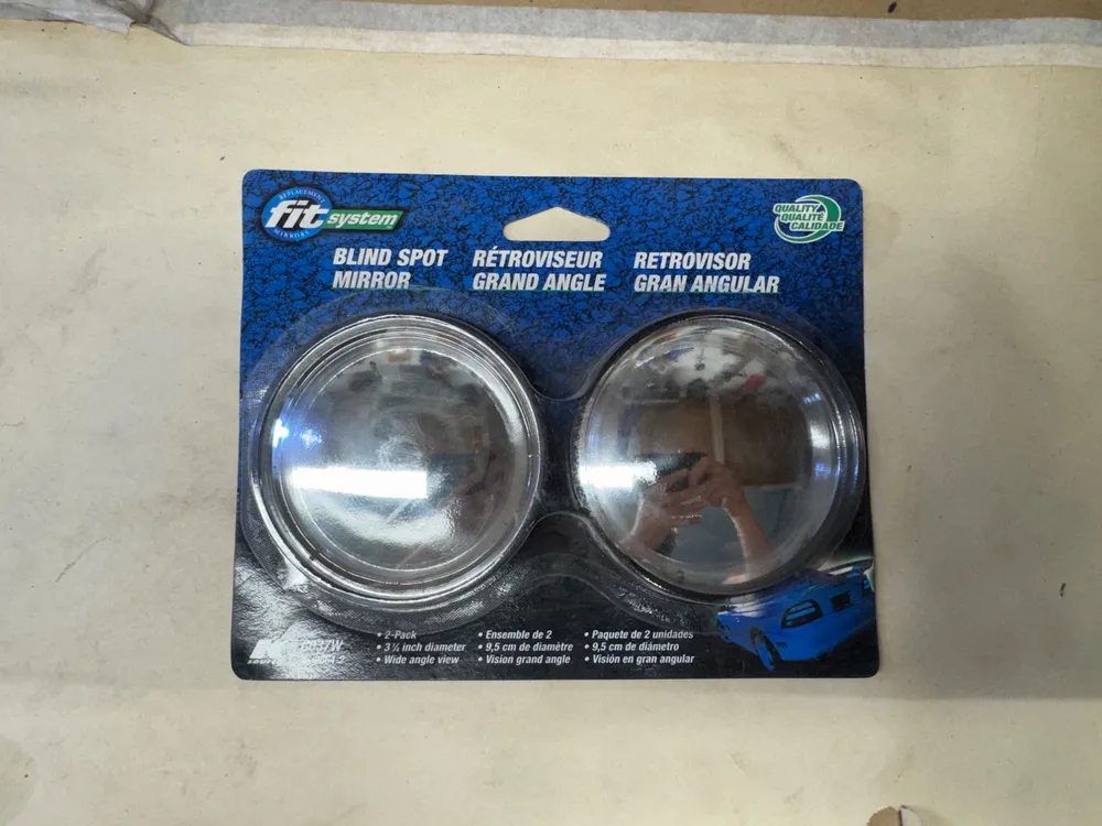 K Source Fit System C037W Round Convex Blind Spot Mirror 2-Pack, 3.75 inch (9.5cm) - New Sealed