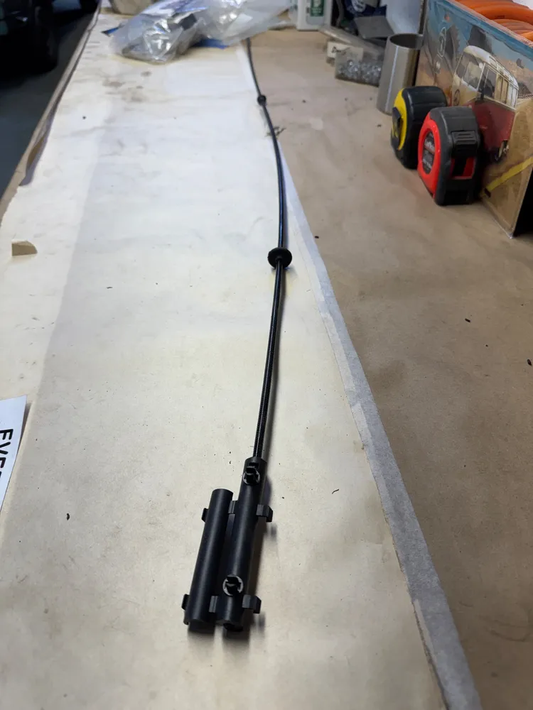 Cable Assembly with Ball-End Fitting & Dual-Channel Bracket - PN 7L5B23535B (possible VW hood release cable) - Compatibility Unverified