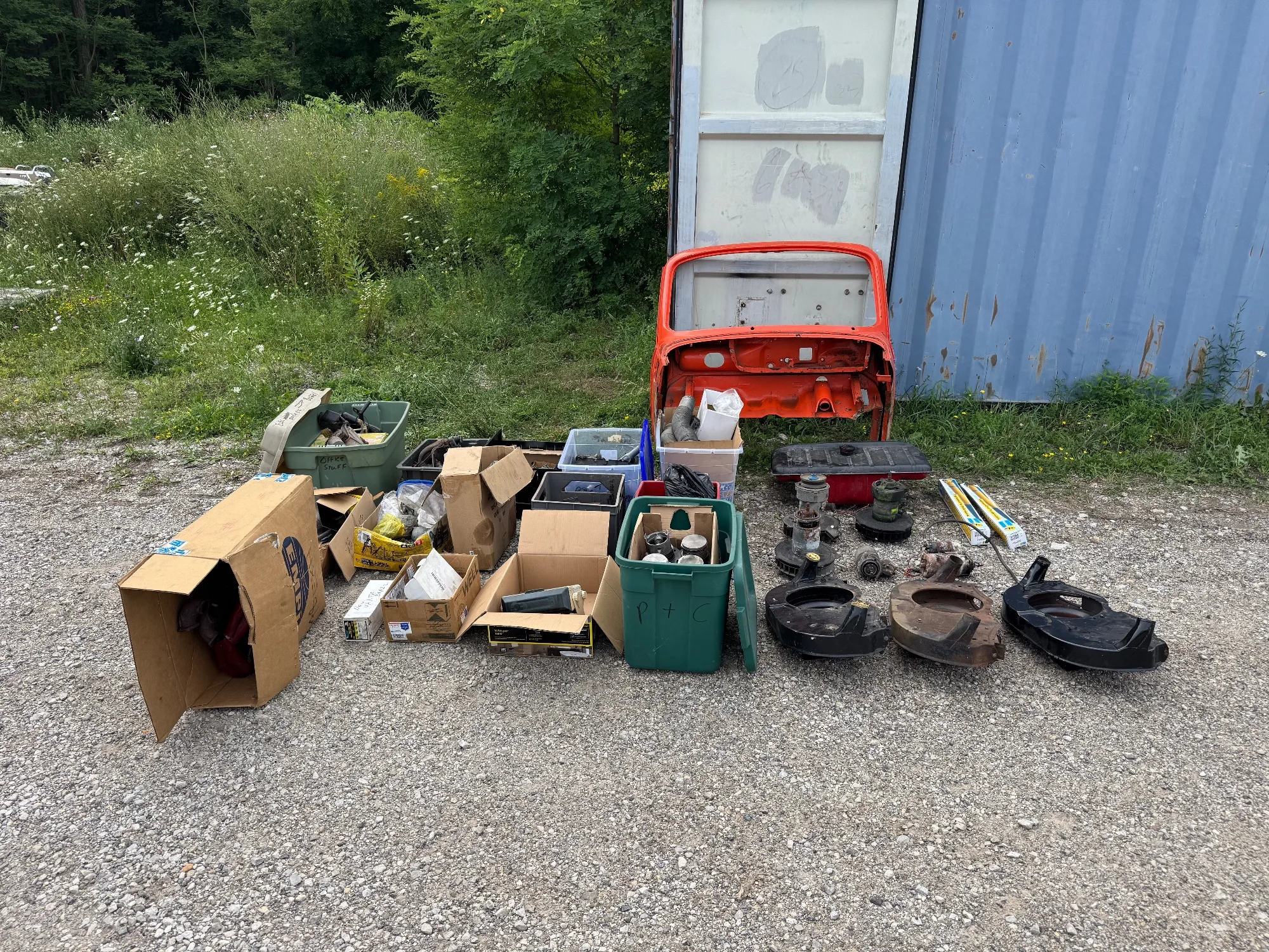 Vintage Air-Cooled VW Beetle/Bus Parts Lot - Body, Engine Tin, Brakes, Steering, Pistons — photo 1 of 6